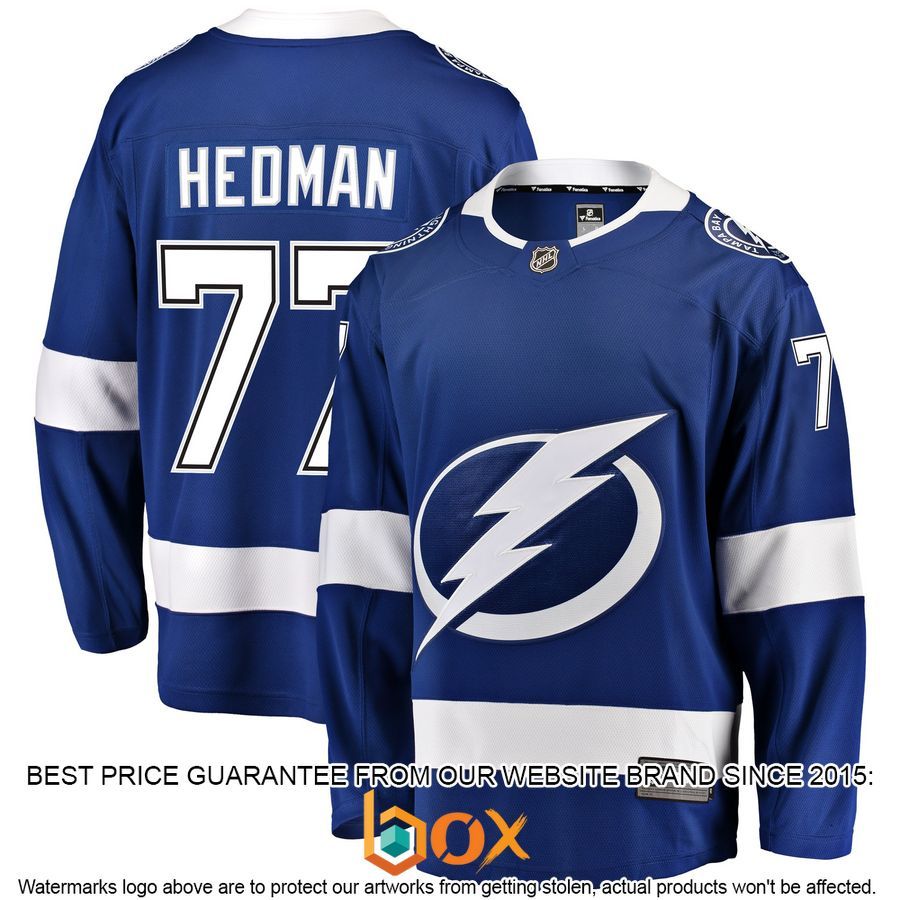 NEW Victor Hedman Tampa Bay Lightning Home Player Blue Hockey Jersey 8