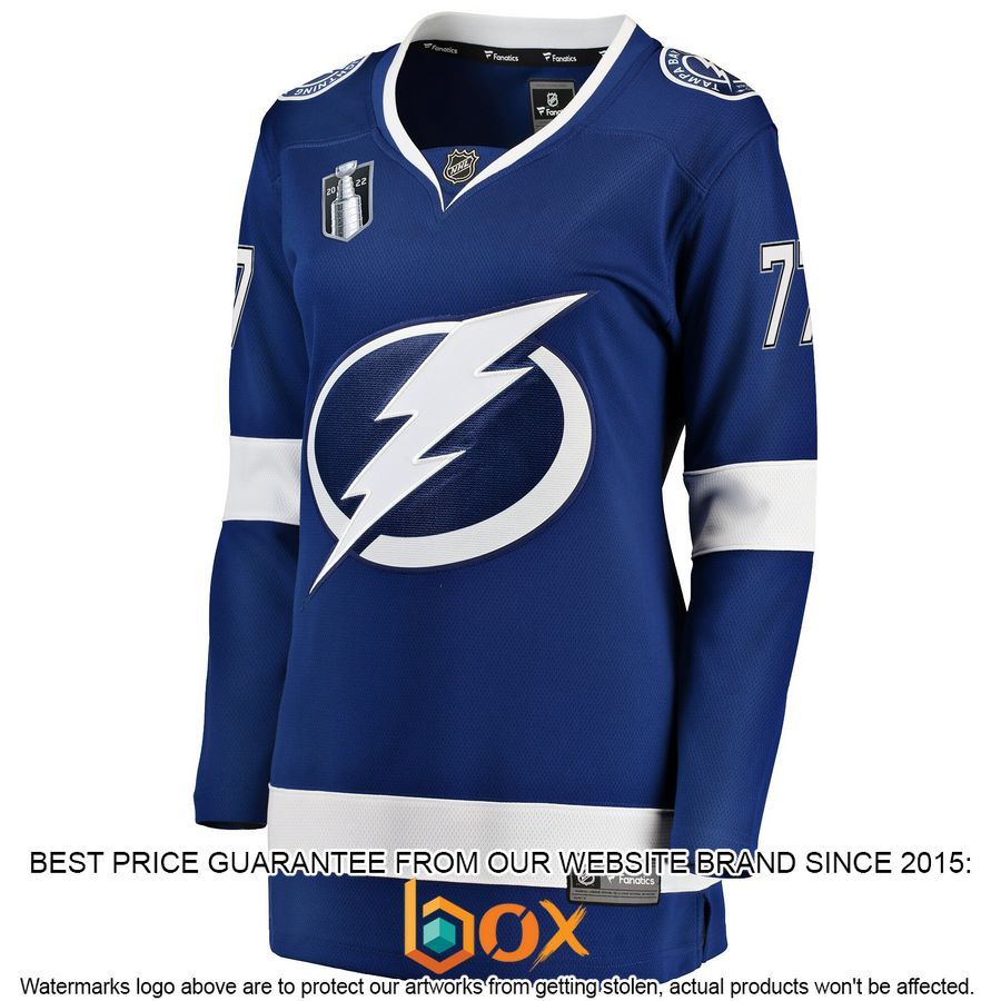 NEW Victor Hedman Tampa Bay Lightning Women's Home 2022 Stanley Cup Final Player Blue Hockey Jersey 2