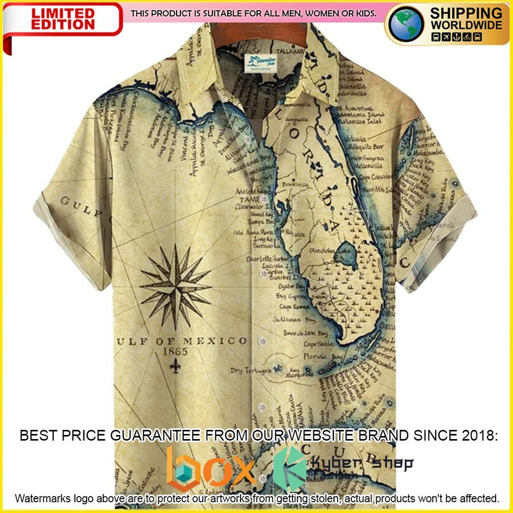NEW Vintage Florida Map 3D Hawaii Shirt 1