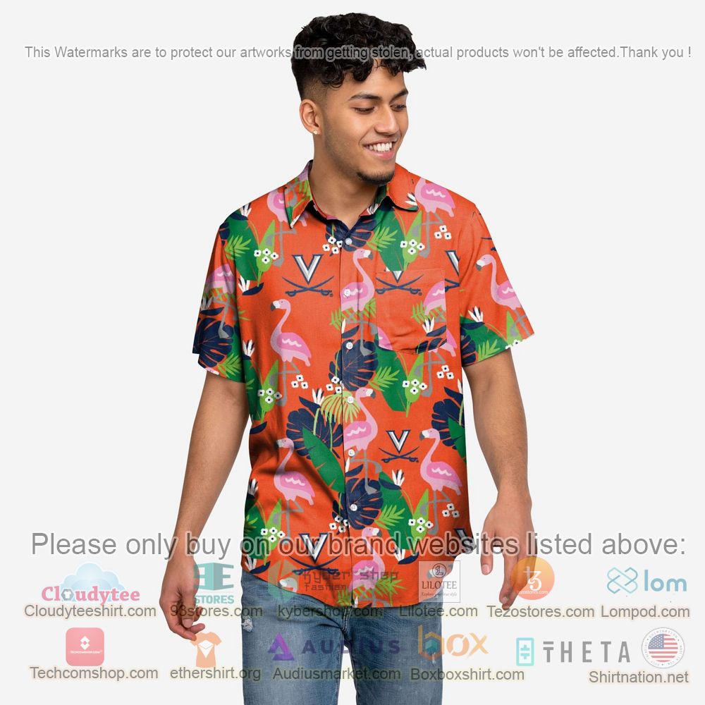 HOT Virginia Cavaliers Floral Button-Up Hawaii Shirt 1