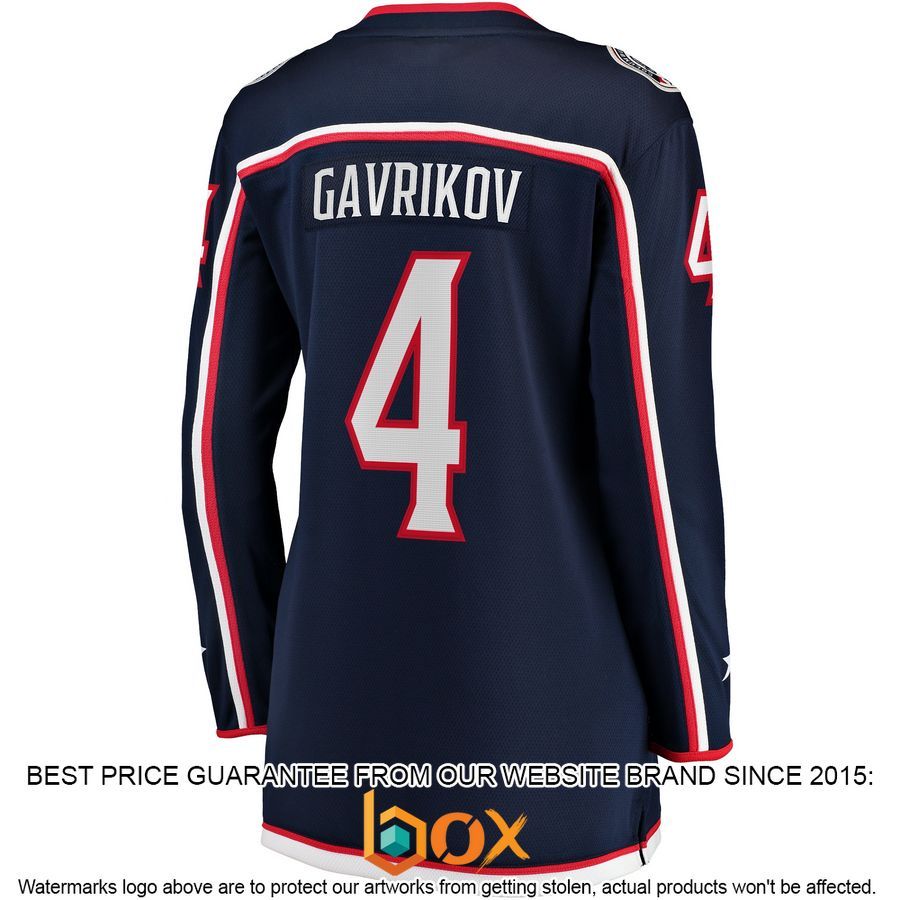 NEW Vladislav Gavrikov Columbus Blue Jackets Women's Home Player Navy Hockey Jersey 3