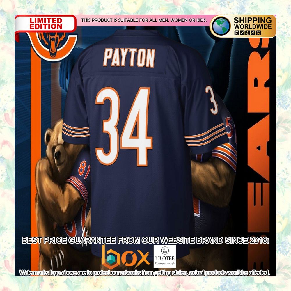 BEST Walter Payton Chicago Bears Mitchell & Ness Legacy Replica Navy Football Jersey 6