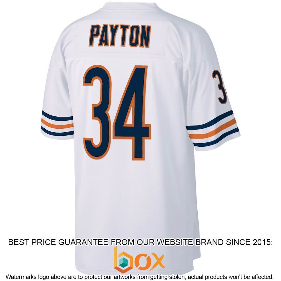 BEST Walter Payton Chicago Bears Mitchell & Ness Legacy Replica White Football Jersey 3