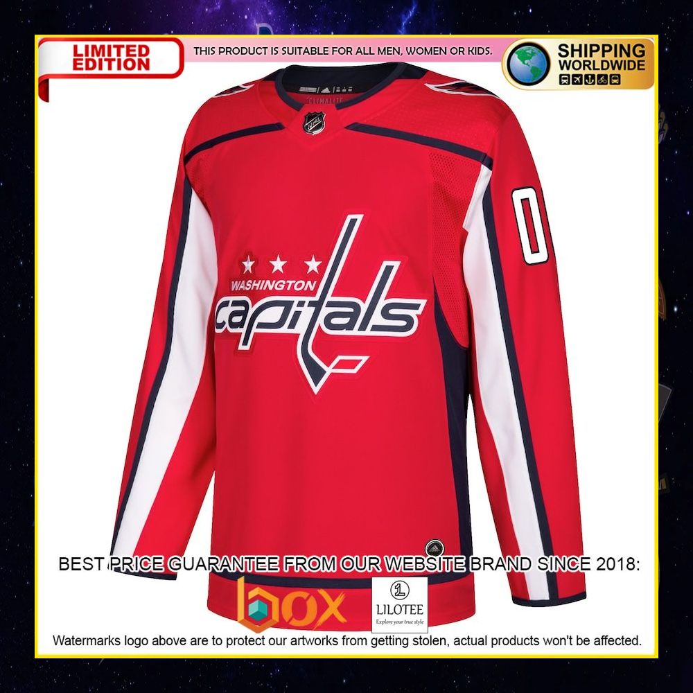 NEW Washington Capitals Adidas Custom Red Premium Hockey Jersey 5