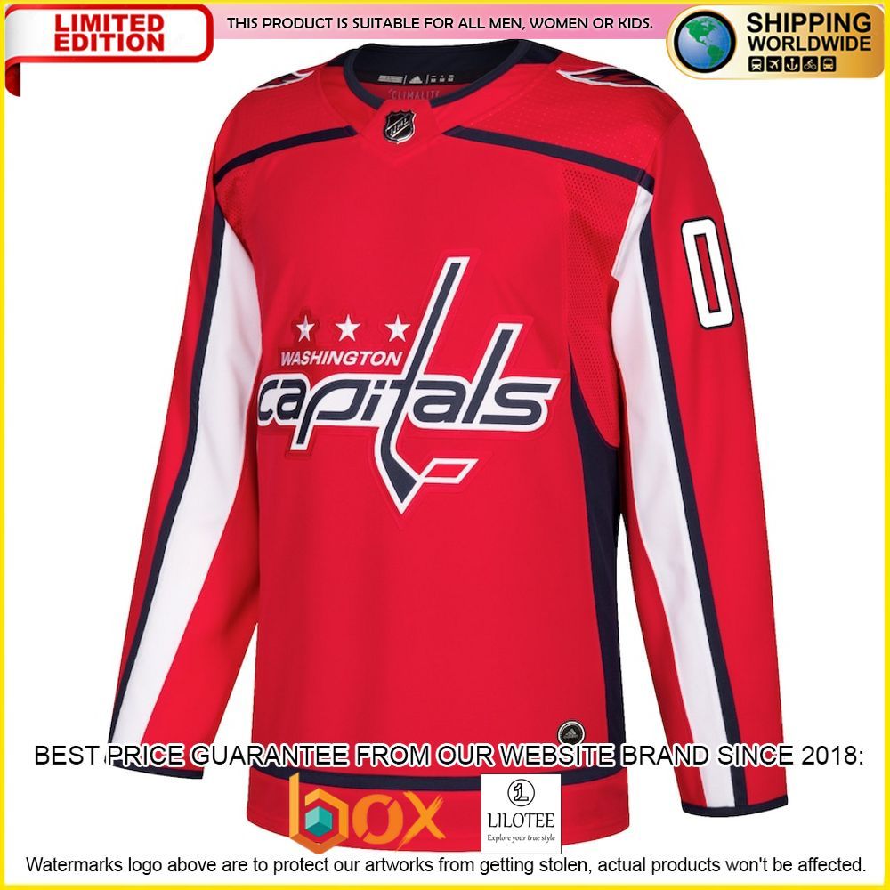 NEW Washington Capitals Adidas Custom Red Premium Hockey Jersey 2