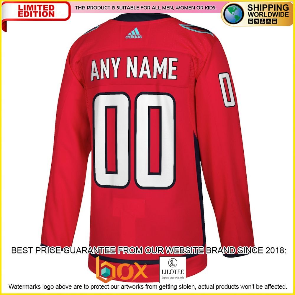 NEW Washington Capitals Adidas Custom Red Premium Hockey Jersey 3