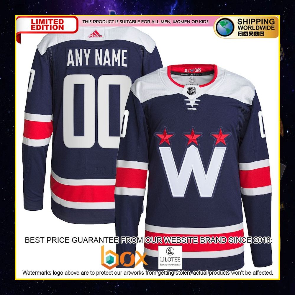 NEW Washington Capitals Adidas Custom White Premium Hockey Jersey 13