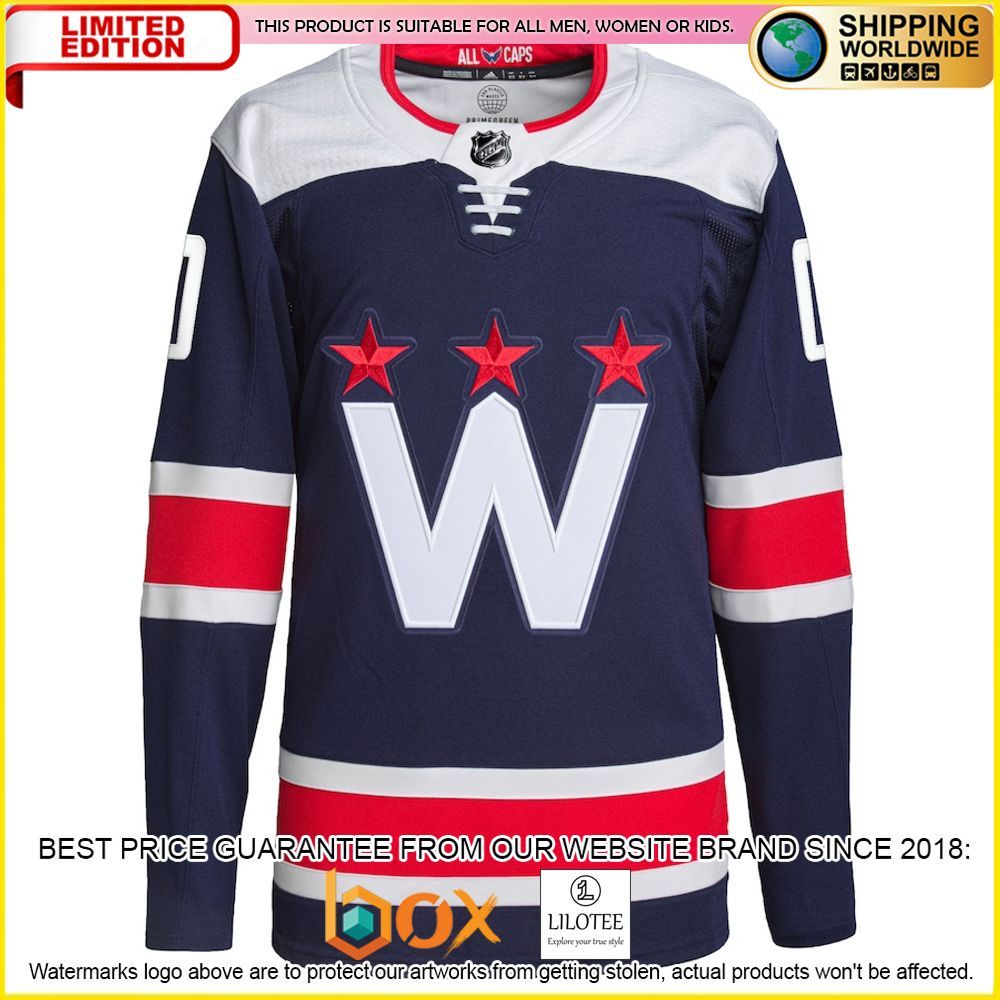 NEW Washington Capitals Adidas Custom White Premium Hockey Jersey 5