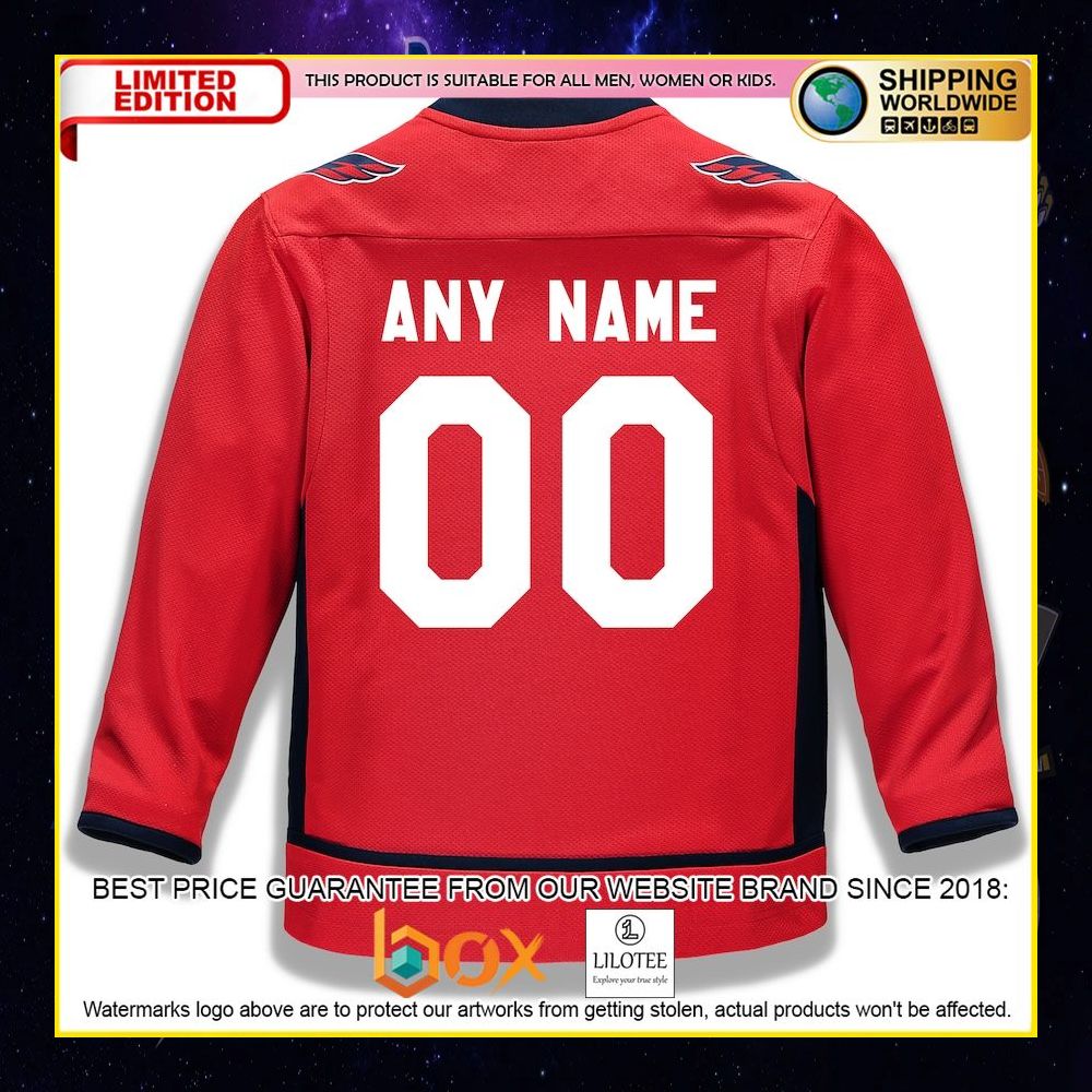 NEW Washington Capitals Fanatics Branded Youth Home Replica Custom Red Premium Hockey Jersey 6