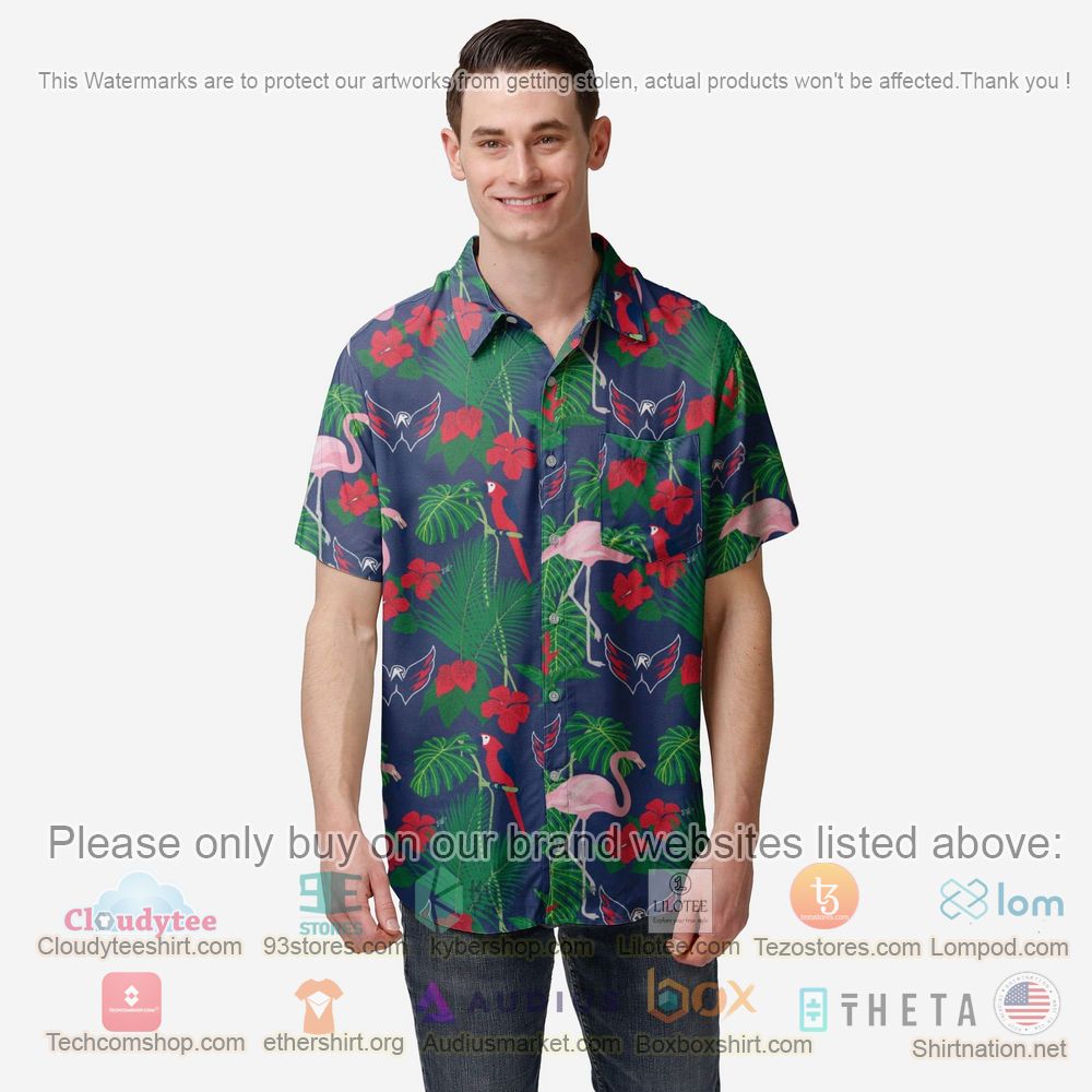 HOT Washington Capitals Floral Button-Up Hawaii Shirt 2