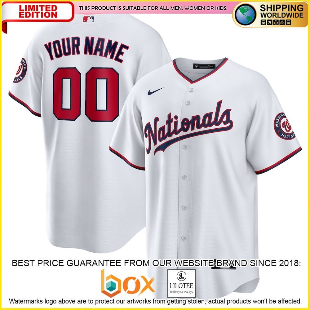 HOT Washington Nationals MLB Custom Name Number White Baseball Jersey Shirt 1