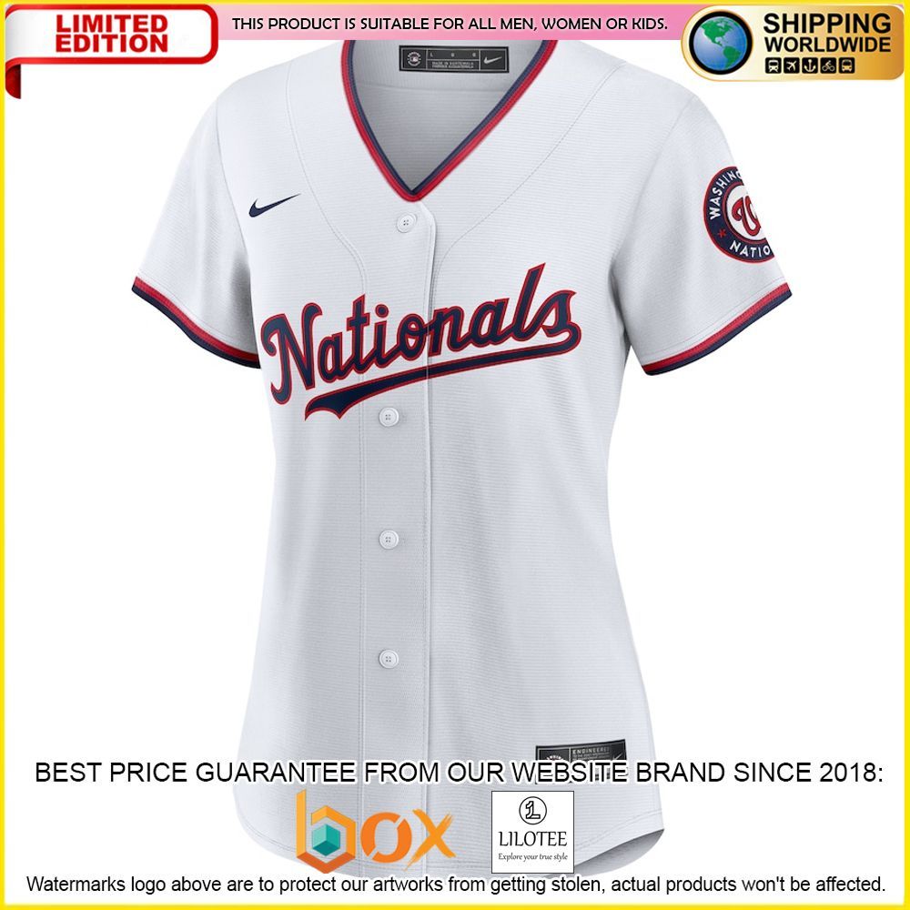 HOT Washington Nationals Women's Custom Name Number White Baseball Jersey Shirt 2
