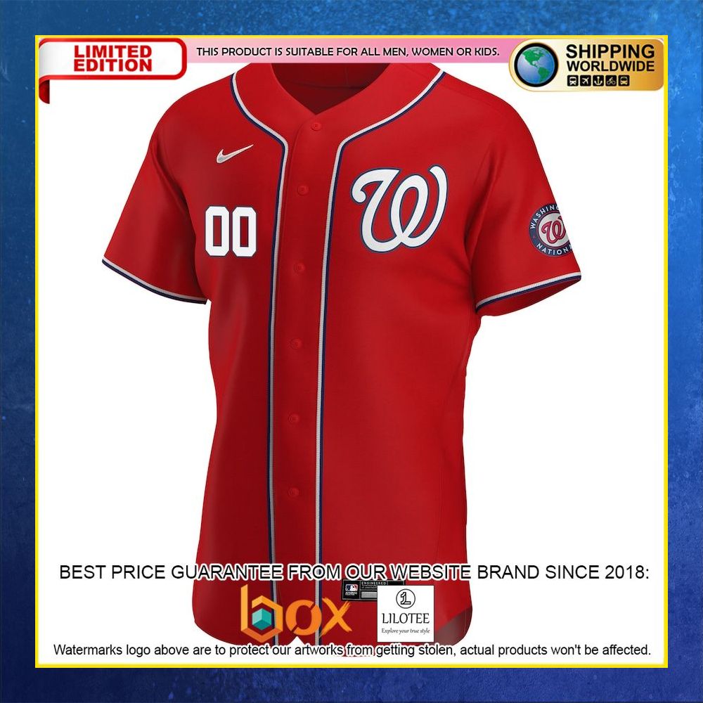 HOT Washington Nationals Custom Name Number Scarlet Baseball Jersey Shirt 5