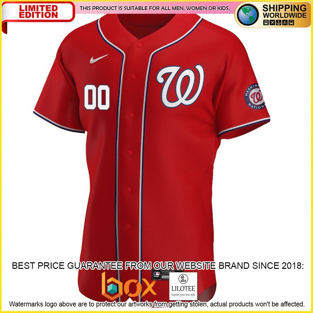 HOT Washington Nationals Custom Name Number Scarlet Baseball Jersey Shirt 2