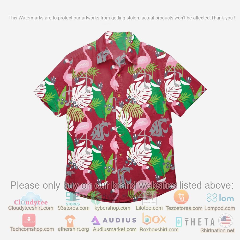 HOT Washington State Cougars Floral Button-Up Hawaii Shirt 1