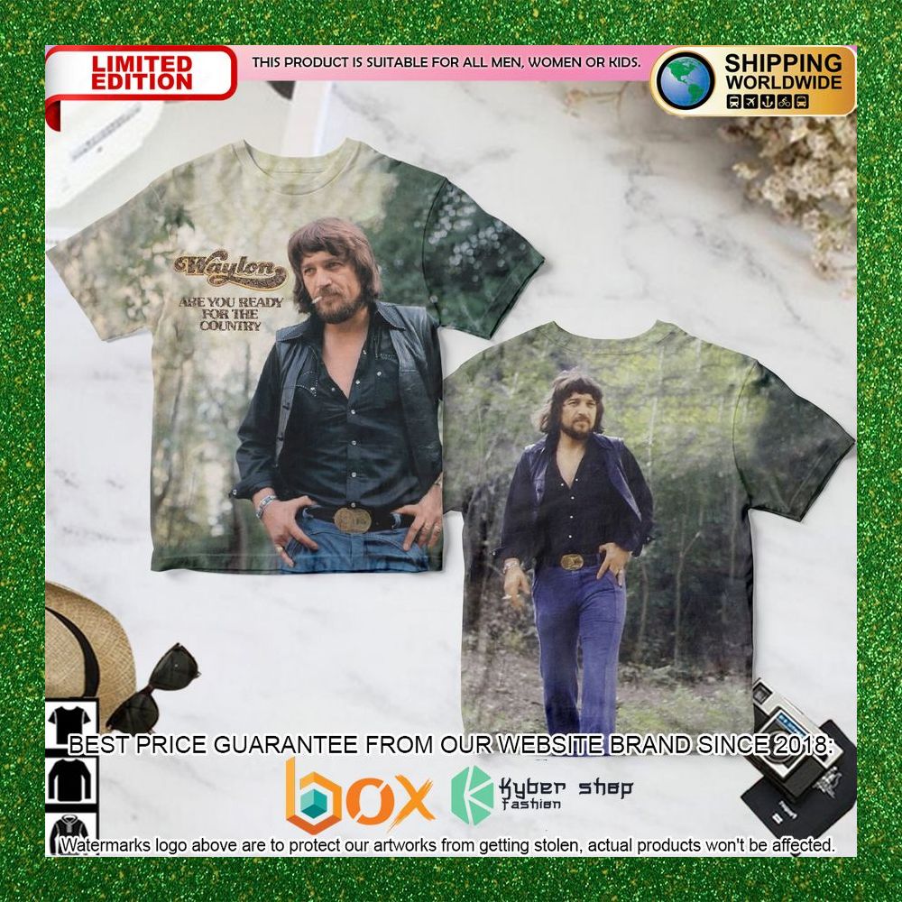NEW Waylon Jennings Are U Ready For The Country 3D Shirt 2
