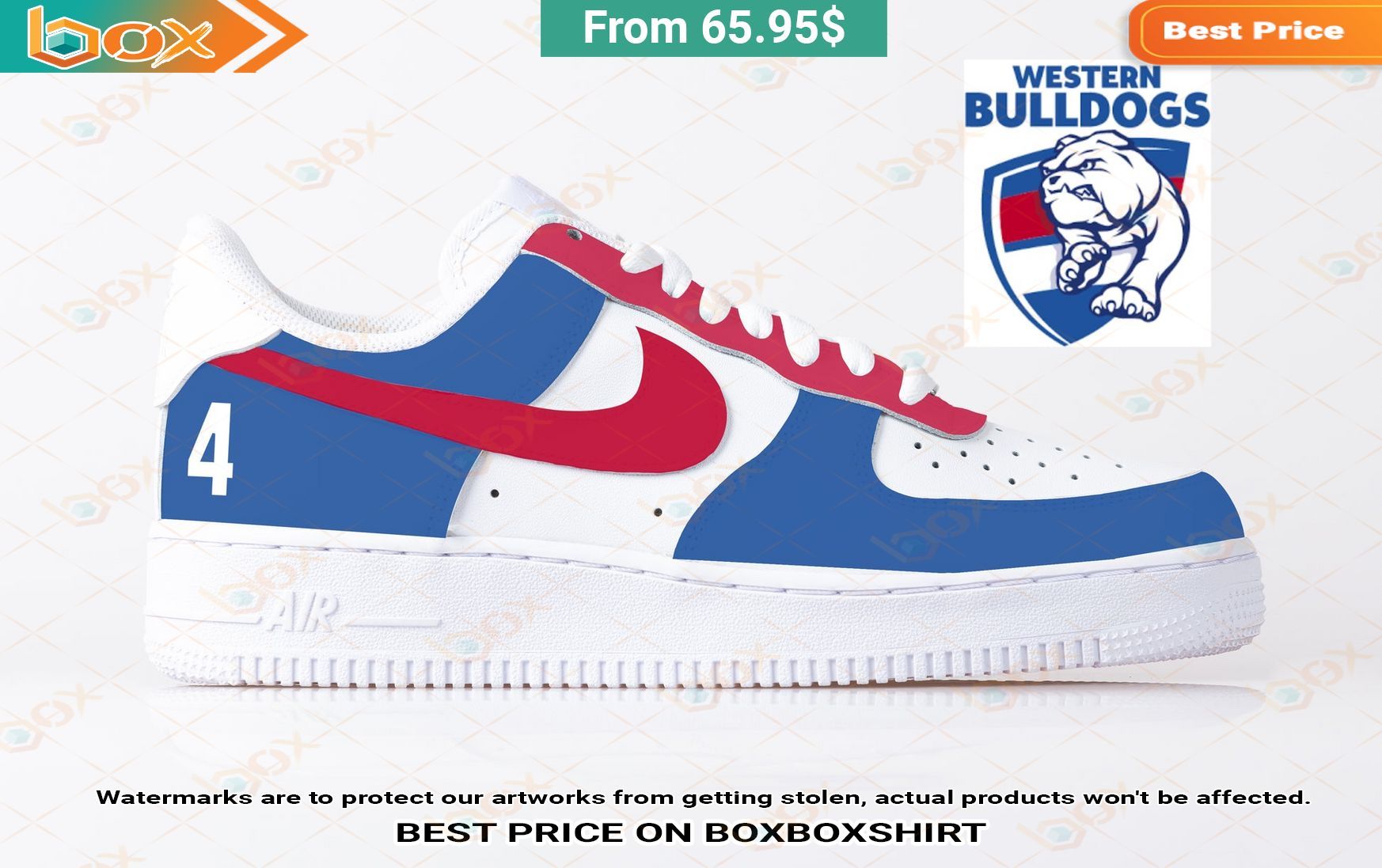 Western Bulldogs Air Force 1 Low Top Shoes 5