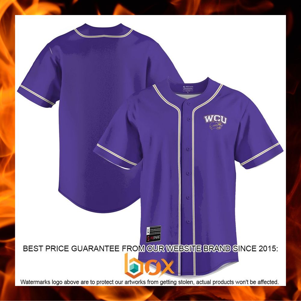BEST Western Carolina Catamounts Purple Baseball Jersey 5