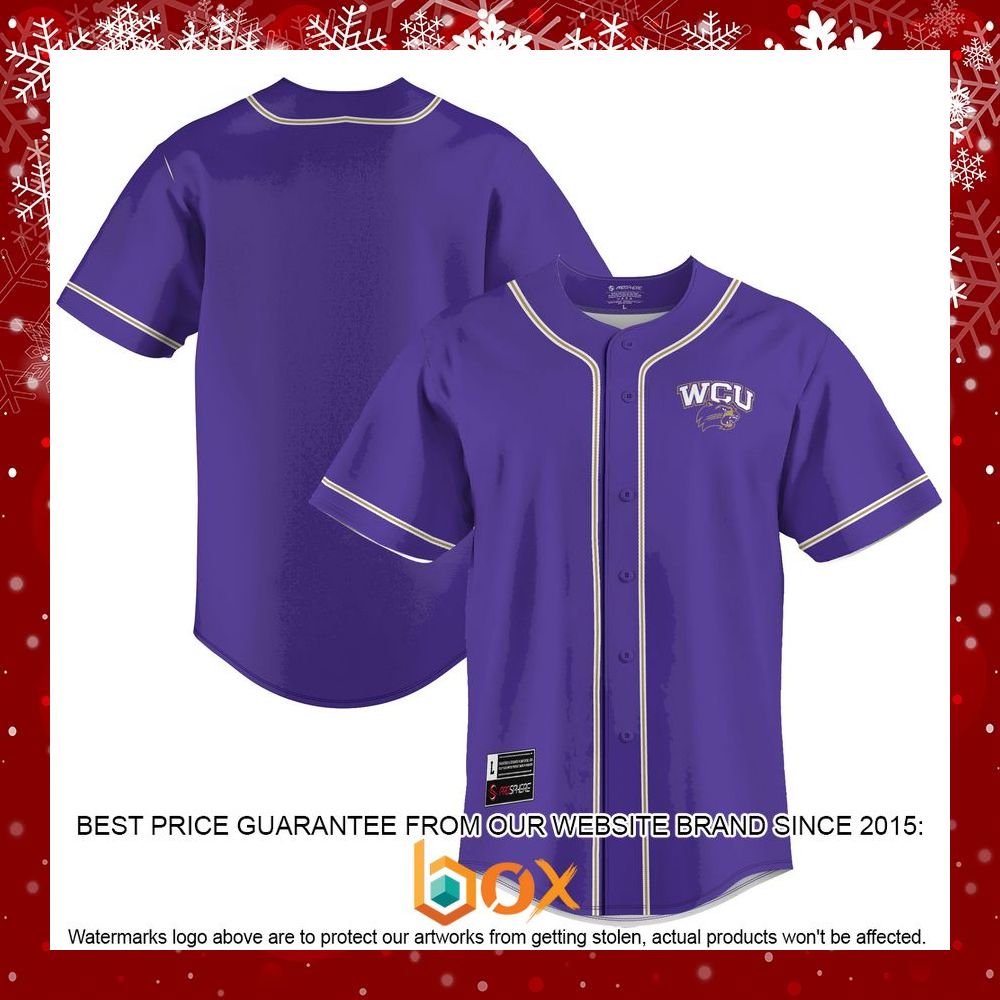 BEST Western Carolina Catamounts Purple Baseball Jersey 1