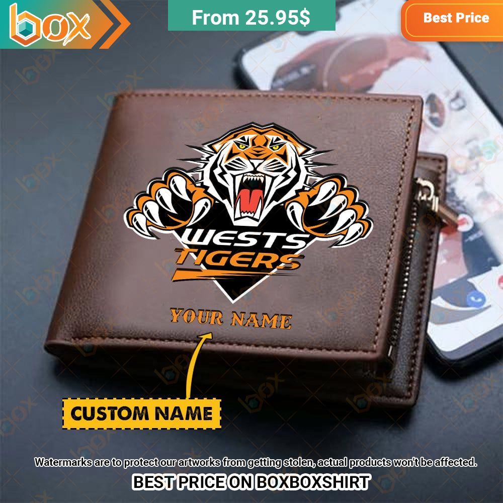 wests tigers nrl custom leather wallet 1 89