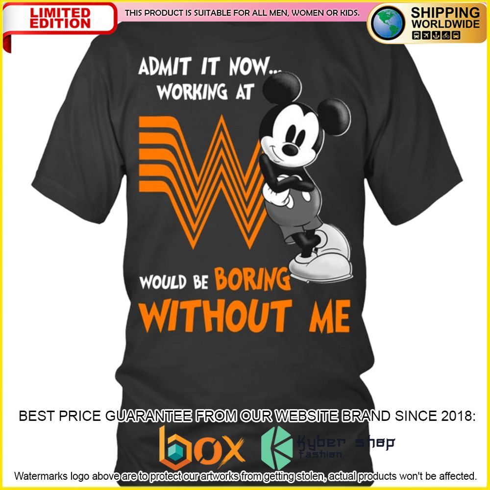 NEW Whataburger Mickey Mouse Admit it Now Working at 3D Hoodie, Shirt 1
