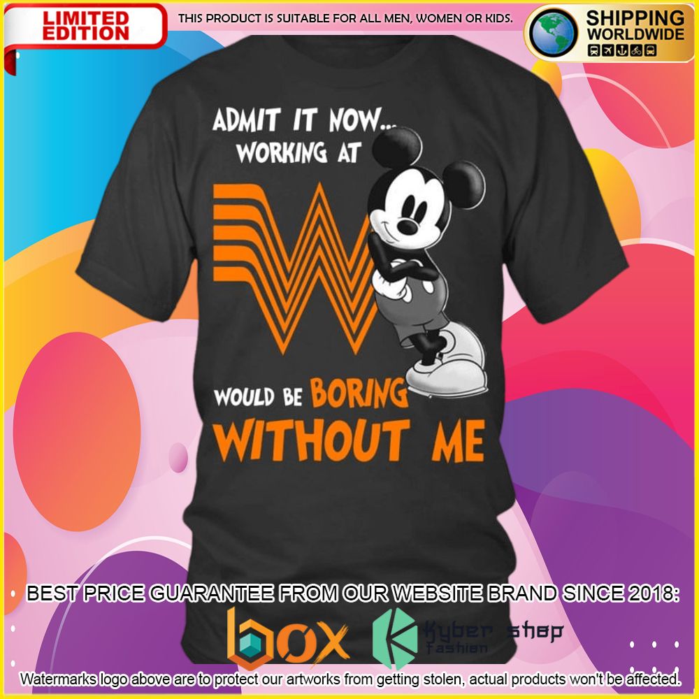NEW Whataburger Mickey Mouse Admit it Now Working at 3D Hoodie, Shirt 5