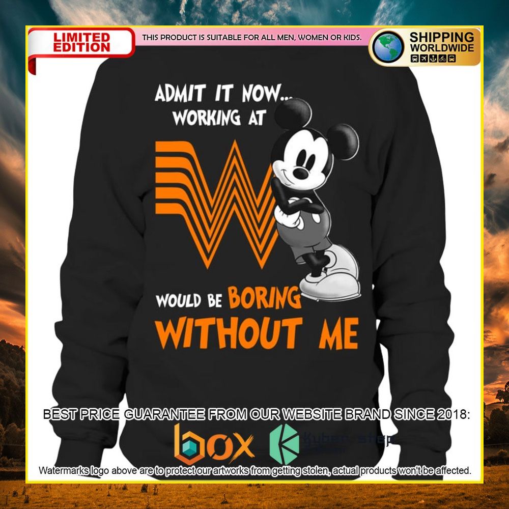 NEW Whataburger Mickey Mouse Admit it Now Working at 3D Hoodie, Shirt 11
