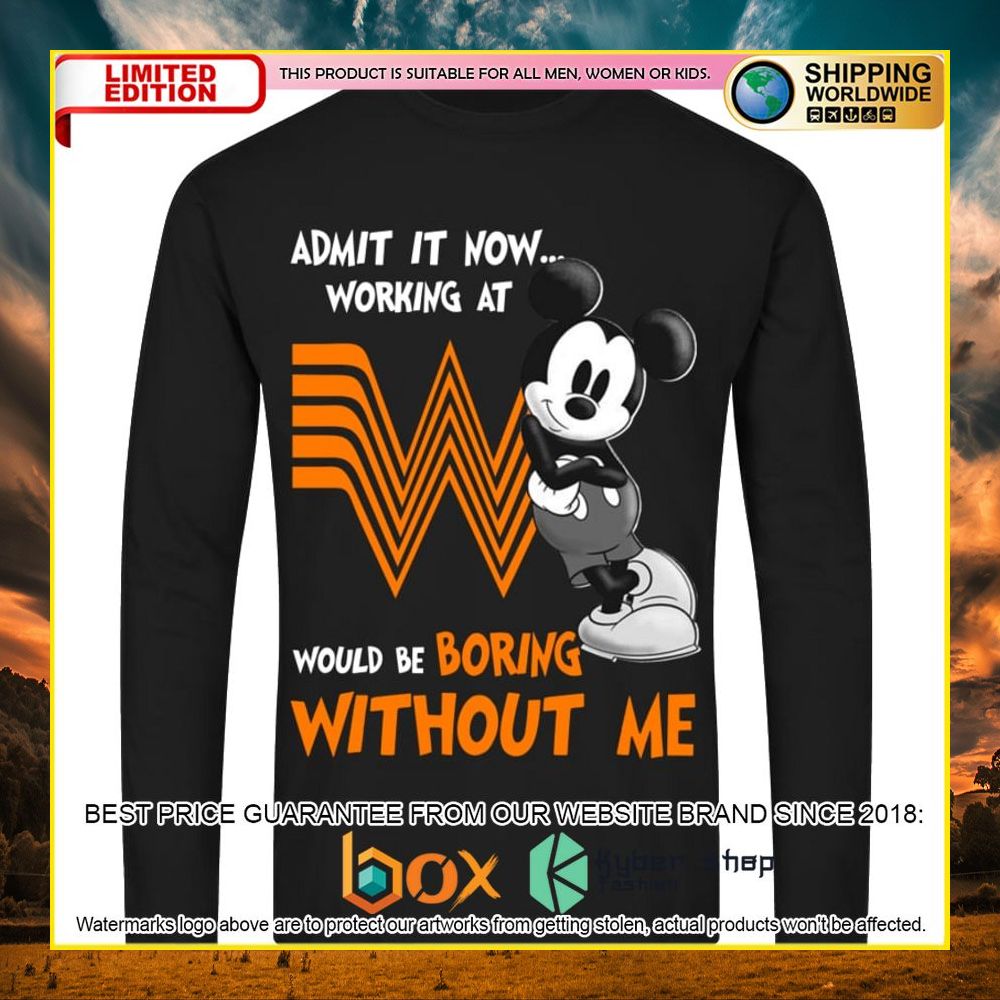 NEW Whataburger Mickey Mouse Admit it Now Working at 3D Hoodie, Shirt 12