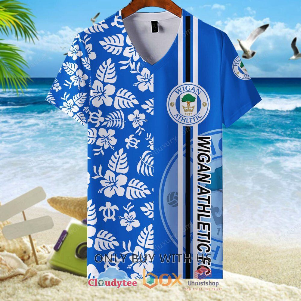 Wigan Athletic Flower Hawaiian Shirt, Short - Express your unique style ...