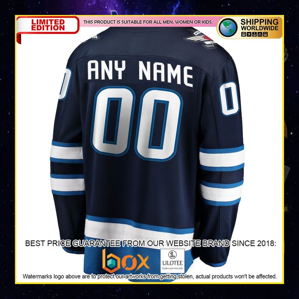 NEW Winnipeg Jets Fanatics Branded Home Custom Blue Premium Hockey Jersey 6