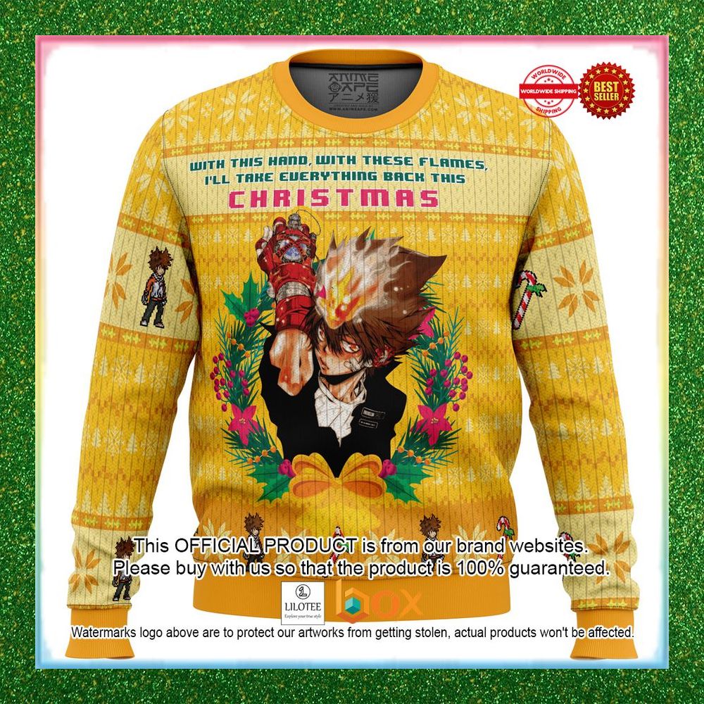 BEST With This Hand, With These Flames Katekyo Hitman Reborn Christmas Sweater 11