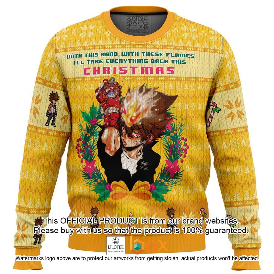 BEST With This Hand, With These Flames Katekyo Hitman Reborn Christmas Sweater 1