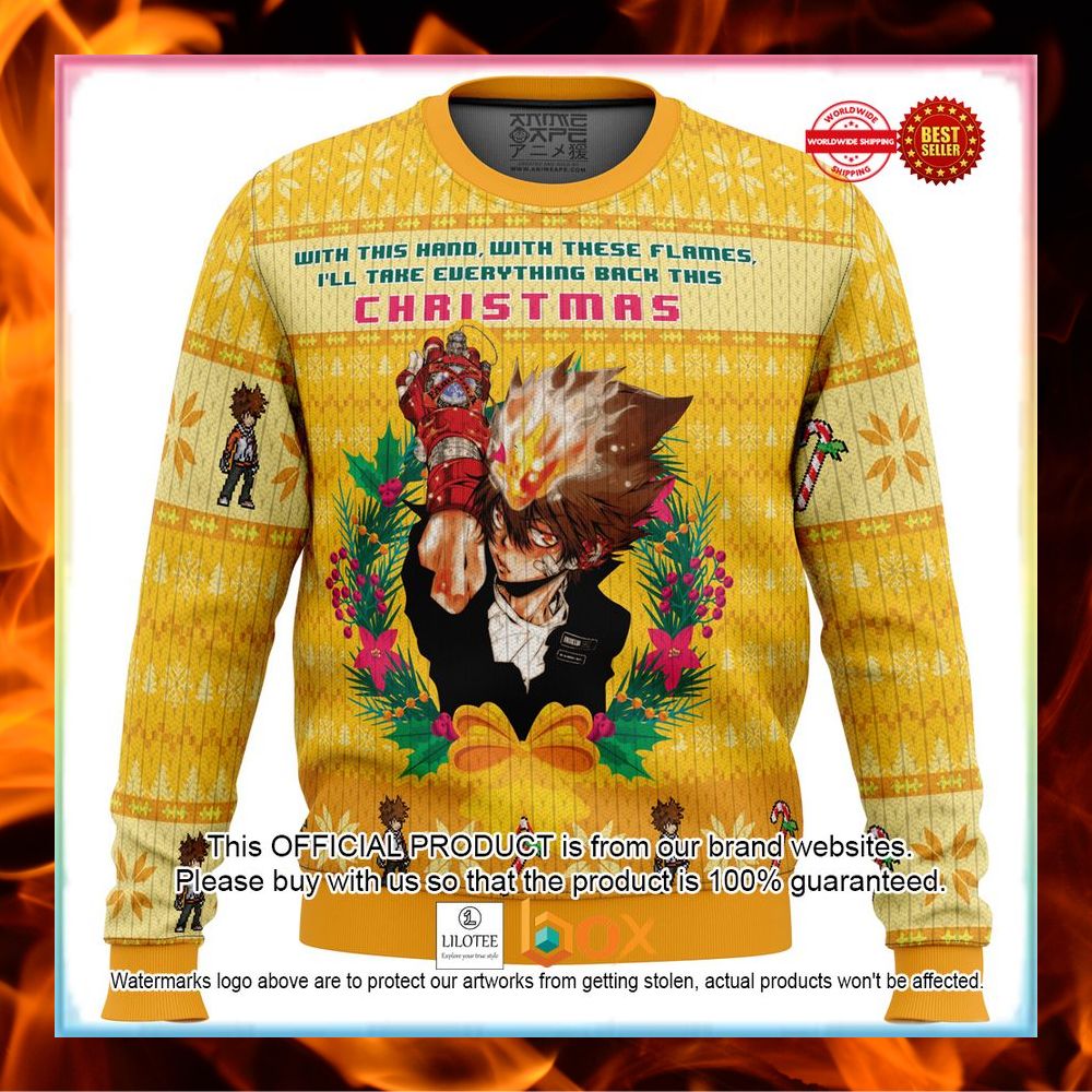 BEST With This Hand, With These Flames Katekyo Hitman Reborn Christmas Sweater 6