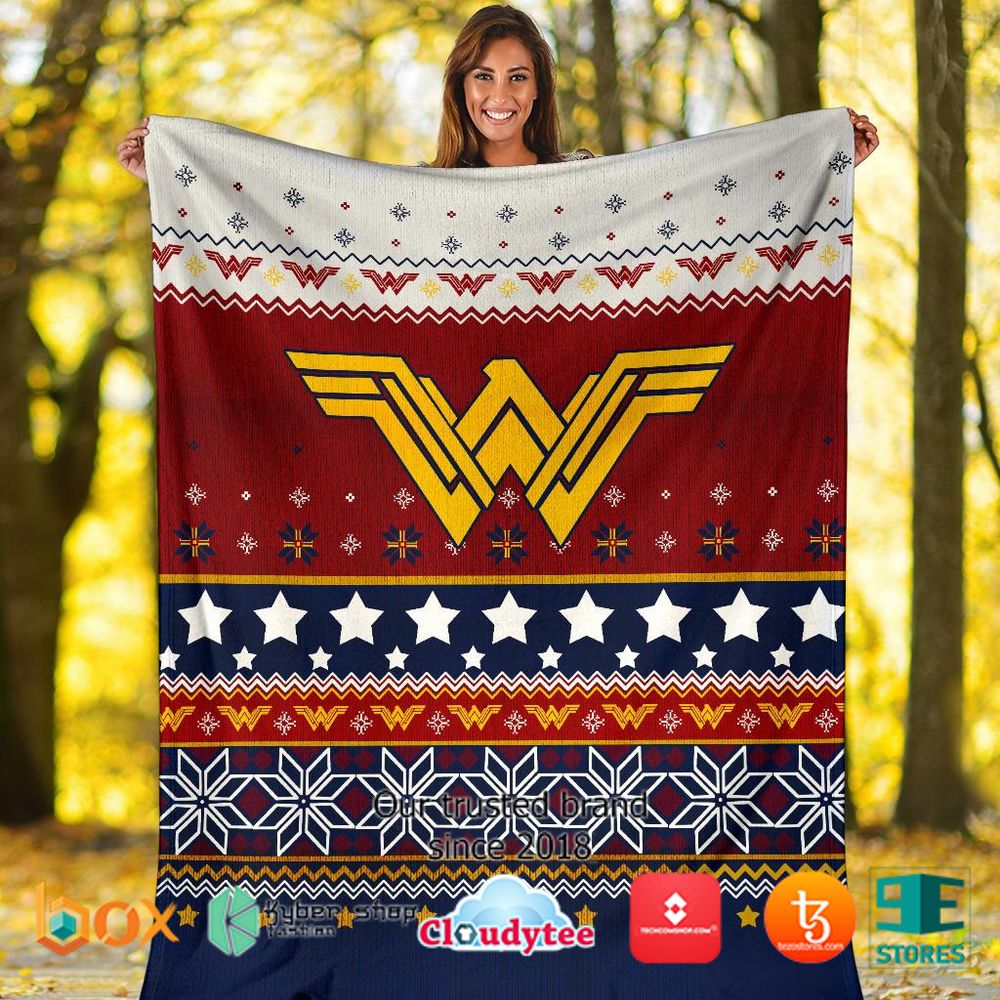 Wonder Woman Signal Ugly Christmas Blanket 6