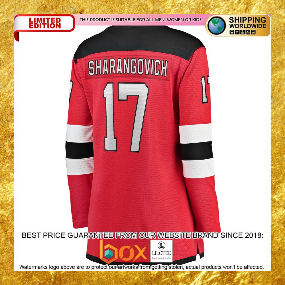NEW Yegor Sharangovich New Devils Women's 2017/18 Home Red Hockey Jersey 7