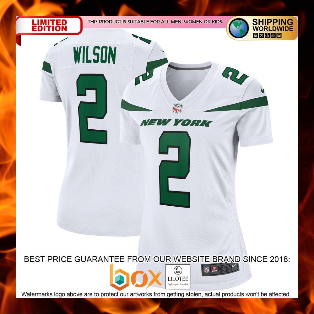 NEW Zach Wilson New York Jets Women's White Jersey Football 4